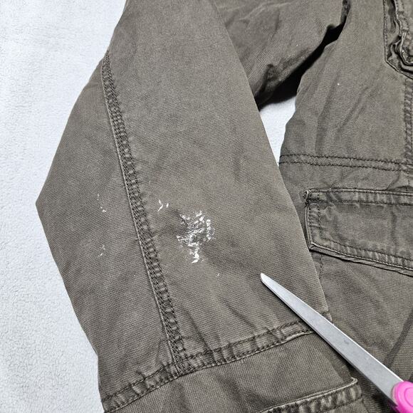 Buckle Black Label Military Jacket Mens Large Heavy Utility Brown Canvas FLAW - Picture 5 of 16